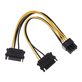 PCI-E Dual SATA 15P Male To 8P Power Cables for Graphics video card Adapter