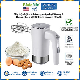 Máy trộn bột, đánh trứng, tạo bọt 3 trong 1 thương hiệu cao cấp Biolomix BM688 - Công suất 500W - HÀNG NHẬP KHẨU