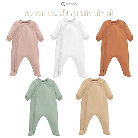 LE COON | Bodysuit Dài Cúc Bấm Vạt Chéo Liền Tất | Vải COOL mỏng mát | 0-12 tháng