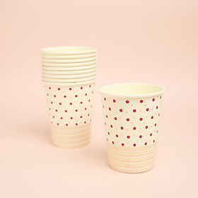 10 Pieces Pink Stripe Polka Dots Disposable Paper Cups Birthday Party Decor