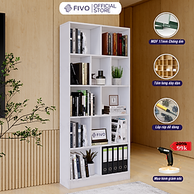 Mua Kệ Sách Đứng Để Sàn Màu Trắng FIVO FB73  Gỗ MDF Chống Ẩm Cao Cấp Dày Dặn  Có Kèm Tấm Lưng Chắc Chắn  Dễ Dàng Lắp Ráp Và Vệ Sinh