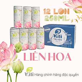 TRÀ YẾN HẠT CHIA KITI HƯƠNG SEN - LIÊN HOA THÙNG 12 LON250ml lon