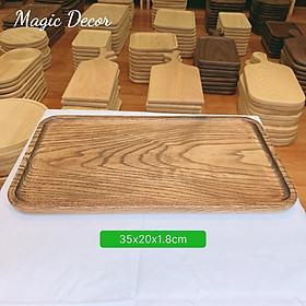 Mua Khay gỗ decor trang trí cao cấp hình chữ nhật  hình tròn  vuông - Gỗ tần bì nguyên khối  Nhiều kích thước | Magic Decor
