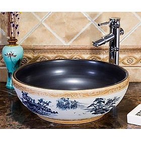Mua Chậu sứ lavabo để bàn nghệ thuật với tông màu nâu ấm