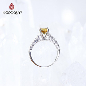  Nhẫn bạc nữ đá Citrine mệnh thổ, kim - Ngọc Quý Gemstones