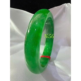 Vòng Cẩm Thạch Bản Hẹ ĐL Ni 56mm Cao 13mm Dầy 8mm Vòng màu Xanh Lý tươi bóng đẹp Nữ 54kg - 60kg đeo xinh đẹp sang tay món quà tặng mẹ tặng nữ ý nghĩa ạ