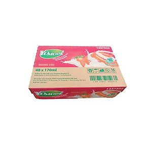 Thùng 48 Hộp Sữa Chua Lên Men Tự Nhiên Yomost Vị Dâu 170ml Hộp