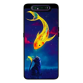 Ốp Lưng Dành Cho Samsung A80 mẫu Cá Chép Và Mèo - Hàng Chính Hãng