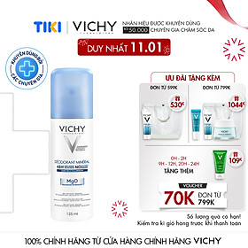 Xịt Khử Mùi Giàu Khoáng, Giúp Vùng Da Dưới Cánh Tay Khô Thoáng Vichy DÉODORANT MINÉRAL (125ml)