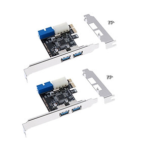2x PCI-E to 2 Ports Dual USB Express Expansion Card Converter 19 Pin Header