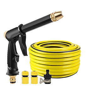 Mua Bộ dây và vòi xịt rửa xe tưới cây tăng áp thông minh 810-2498 (dây vàng-cút nối đen)
