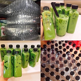 Mua 100 Chai nhựa đựng trà sữa vuông nắp đen 330ml hãng Việt Nhật