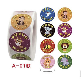 Sticker Tiếng Anh Cuộn 500 Nhãn