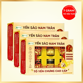 [Combo 3 Hộp] Yến chưng Đường Ăn Kiêng 7 gram Tổ Yến Tươi - Yến Sào Nam Trân. Hộp (6 lọ x 70 ml)