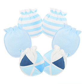 Găng Tay Cotton Mềm Chống Trầy Xước Cho Trẻ Sơ Sinh Từ 0-3 Tháng (3 Đôi)