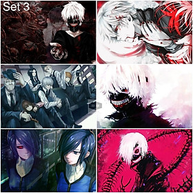 Bộ 6 Áp phích - Poster Anime Tokyo Ghoul - Ngạ Quỷ Vùng Tokyo (bóc dán) - A3,A4,A5