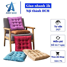 Hình ảnh Đệm ngồi bệt vuông, đệm lót ghế văn phòng vải nhung cao cấp A - 40x40x6cm giao màu ngẫu nhiên