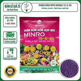 Mua Phân Hỗn Hợp NPK 200Ggr Giúp Ra Hoa MINRO 15-5-20 Chuyên Rau Màu  Cây Ăn Trái và Hoa Kiểng
