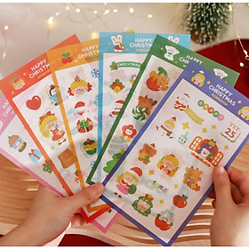 Set 36 thẻ treo trang trí Giáng sinh hình ông già Noel cây thông dễ thương