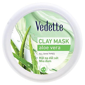 Mặt Nạ Đất Sét Sạch Sâu Dịu Nhẹ Vedette Nha Đam (Làm Dịu Da, Cấp Ẩm) - Hũ 145g