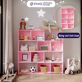 Mua Kệ Sách Gỗ Trang Trí Màu Hồng FIVO FB72  Thiết Kế Thông Minh  Có Thể Tách Thành Nhiều Ngăn  Tiện lợi Phù Hợp Nhiều Không Gian - Hàng Chính Hãng