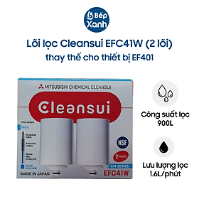 Combo 2 Lõi Lọc Cleansui EFC41W (2 Lõi ) - Dành Cho Thiết Bị Cleansui EF401 - Hàng Chính Hãng