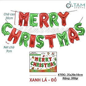Set bong bóng chữ Merry Christmas