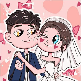 Mua Tranh tô màu theo số Tranh sơn dầu số hoá hình cặp đôi ngọt ngào size 40*40cm kèm khung