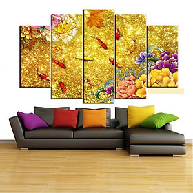 Tranh Hoa Sen Cá Chép |Cửu Ngư Quần Hội |T3M-3D2017
