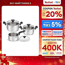 Mua Bộ 3 nồi Inox cao cấp Tefal Primary (nồi cán dài 1.5L  nồi 3L và 5.3L)- Hàng chính hãng