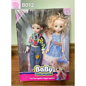 Đồ chơi bé gái - Đồ chơi búp bê- Hộp 2 búp bê Barbie, búp bê BJD 30cm với khớp xoay , mắt 4D siêu đẹp