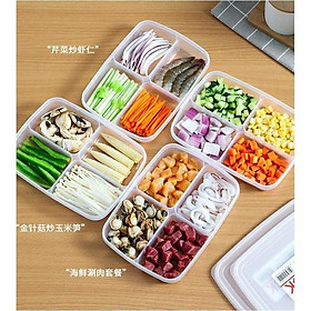 Mua HỘP NHỰA ĐỰNG THỰC PHẨM CHIA 4 NGĂN CÓ NẮP ĐẬY TIỆN LỢI