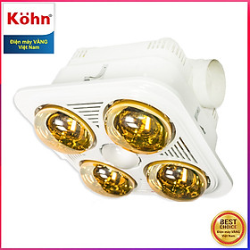 Đèn Sưởi Nhà Tắm 4 Bóng Âm Trần Kohn BU04G 1100W - Hàng Chính Hãng