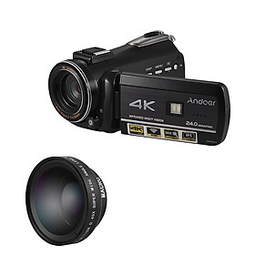 Máy Quay Video Kỹ Thuật Số Andoer AC3 Kèm Máy Ghi Âm DV (4K UHD 24Mp) (0.45X IPS 3.1Inch)