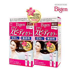 Combo 2 Thuốc nhuộm tóc phủ bạc dạng kem Bigen Speedy Color Cream (80mlx2)