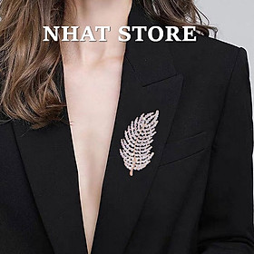 Ghim cài áo vest nam nữ, Trâm cài áo Unisex cao cấp, ghim cài áo sơ mi thiết kế hình lá tinh sảo
