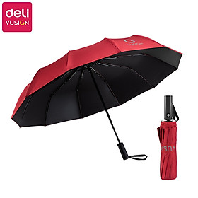 Ô Dù Che Mưa Đi Nắng Tự Động DELI 12 Nan Đơn/Đôi ĐK 106 cm Chống UV Nút Đóng/Mở Thông Minh Nhiều Màu