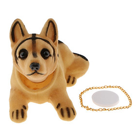 Cute Shepherd Dog / Bobbing Head Dog / Bobble Head Toy w/ GOLDEN CHAIN