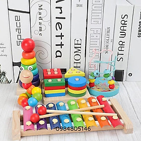 Bộ 6 Món Đồ Chơi Gỗ Thông Minh Cho Bé Phát Triển Trí Tuệ