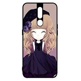 Ốp lưng dành cho điện thoại Oppo F11 Pro Anime Cô Gái Váy Đen- Hàng Chính Hãng