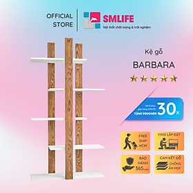 Kệ sách gỗ hiện đại SMLIFE Barbara  | Gỗ MDF dày 17mm chống ẩm | D104xR23xC170cm - Màu
