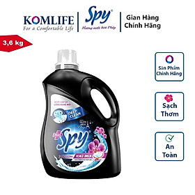 Can nước giặt 3,6 kg SPY màu Tím - DEEP CLEAN PLUS khử mùi diệt khuẩn, sạch sâu, thơm lâu giúp làm mềm vải