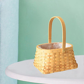 Handmade Rattan Woven Flower Hand Baskets for Home Garden Cosmetic Snack