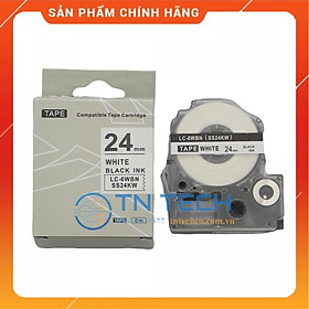 Mua Nhãn in TEPRA - EPSON LC-6WBN (SS24KW) – Chữ đen nền trắng 24MM X 8M  - Dùng cho máy in nhãn TEPRA - EPSON  Hàng nhập khẩu 