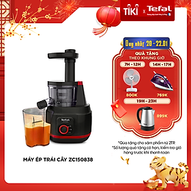 Máy ép chậm trái cây TEFAL ZC150838, công nghệ ép lạnh, ép êm, hàng chính hãng bảo hành 2 năm