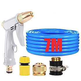 Mua Bộ dây vòi xịt nước tưới cây rửa xe tăng áp 3 lần  loại 7-10m (cút nhựa nối đồng nhựa) 206846