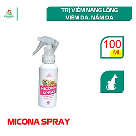 Vemedim Micona Spray chai xịt trị viêm nang lông, viêm da, nấm da cho chó mèo, chai 100ml
