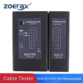 Trình kiểm tra cáp mạng có thể sạc lại Zoerax RJ45 RJ11RJ12 mạng LAN Ethernet RJ45 TESTER LAN Mạng công cụ Mạng sửa chữa Mạng