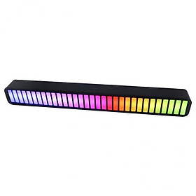 2X RGB Voice-Activated Rhythm Light 32 LED Bluetooth APP Atmosphere Light Black