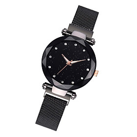 Luxury Womens Starry Sky Dial Watch Magnetic Band Quartz Wristwatch